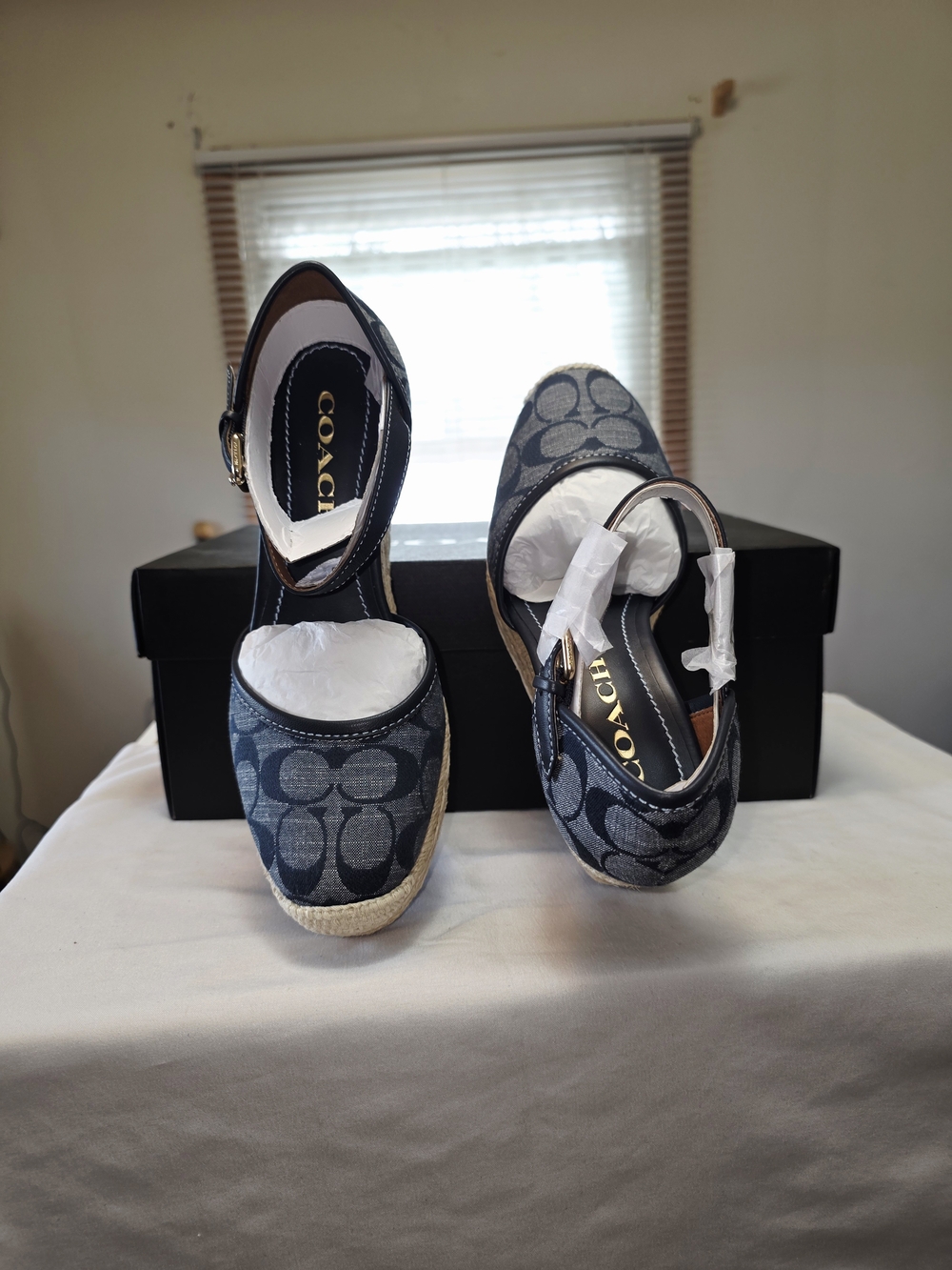 COACH Raine Signature Denim Espadrille In Chambray Size 6.5B - Picture 7 of 12